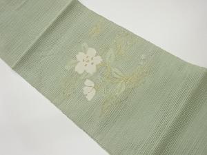 絽綴れ曲線に桜模様織出し名古屋帯